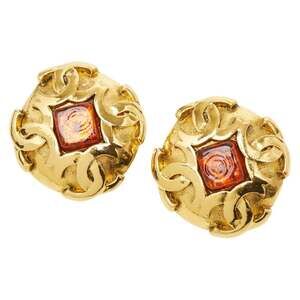 Chanel Cc Logo Clip-On Earrings Gold- #247095C85B